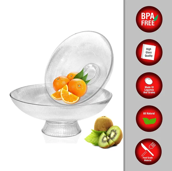 Pure_Source_India_Beutiful_Glass_Fruit_Bowl_for_Dining_Table_Decorative_Vegitable_Basket_for_Home_and_Kitchen_for_Tabletop,_10"_Dia,_4"_Height_(Crystal_Clear)