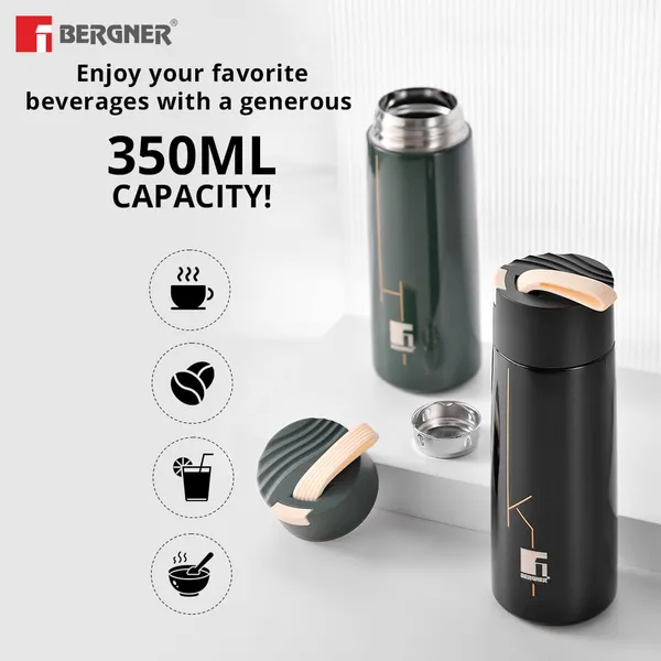 Bergner_Walking_350_ml_Thermo_Steel_Bottle/Flask,_Hot/Cold,_Vacuum_Insulated,_For_Water/Coffee/Tea/Soup/Juice,_Use_in_Office/Commute/Sports/Travel,_Wide_Mouth_Insulated_Lid,_Grab_Handle,_Black/Ebony,_Rust/Leak_Proof