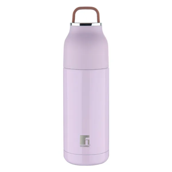Bergner_Walking_350_ml_Thermo_Steel_Bottle/Flask,_Hot/Cold,_Vacuum_Insulated,_For_Water/Coffee/Tea/Soup/Juice,_Use_in_Office/Commute/Sports/Travel,_Press_Button_Lid_with_Cap,_Purple/Lilac,_Rust/Leak_Proof