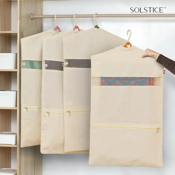 SOLSTICE_Hanging_Cotton_Saree_Covers_with_Zip_(30x18_Inch)_with_Pocket_for_Blouse_and_Accessories_|_Pack_of_4