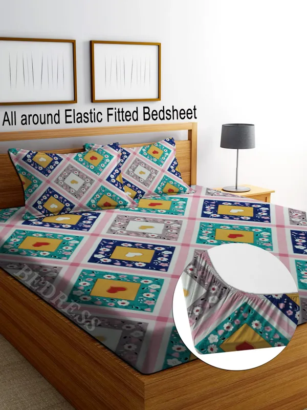 Bedress Elastic Fitted Bedsheet King Size Price in India Buy Bedress