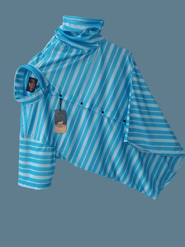 Blue_Lycra_Blend_Striped_Short_Sleeve_Casual_Wear_Shirt