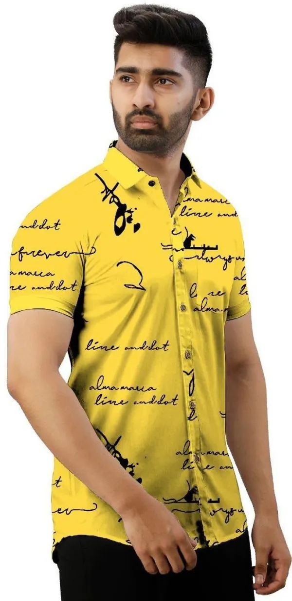 Yellow_Polycotton_Printed_Half_Sleeve_Casual_Wear_Shirt