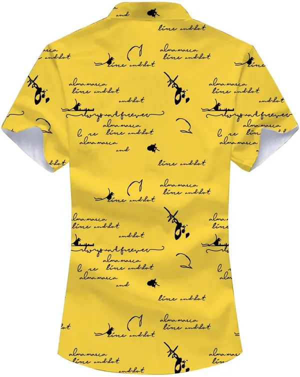 Yellow_Polycotton_Printed_Half_Sleeve_Casual_Wear_Shirt