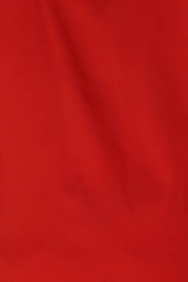 Red_Silk_Blend_Solid_Short_Sleeve_Casual_Wear_Shirt