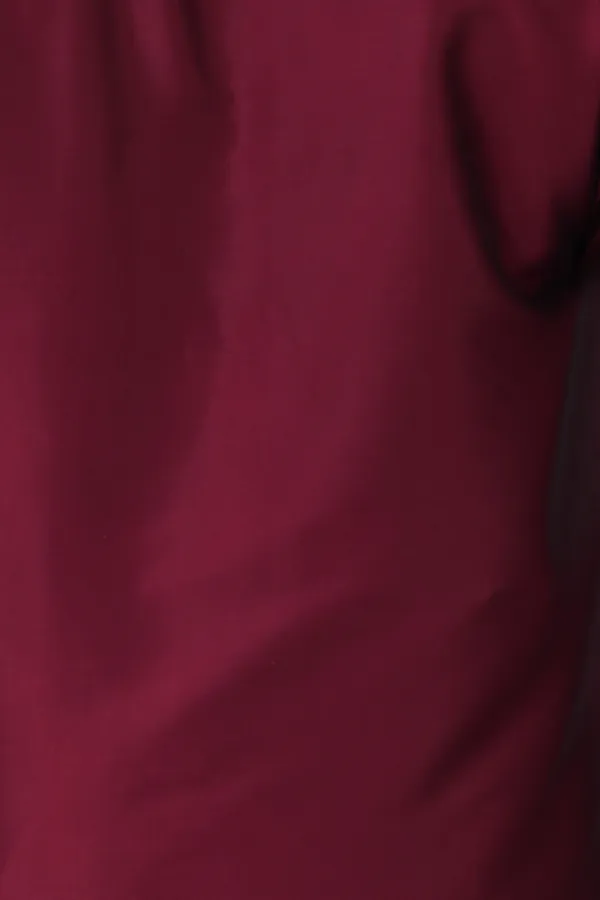 Maroon_Silk_Blend_Solid_Half_Sleeve_Casual_Wear_Shirt