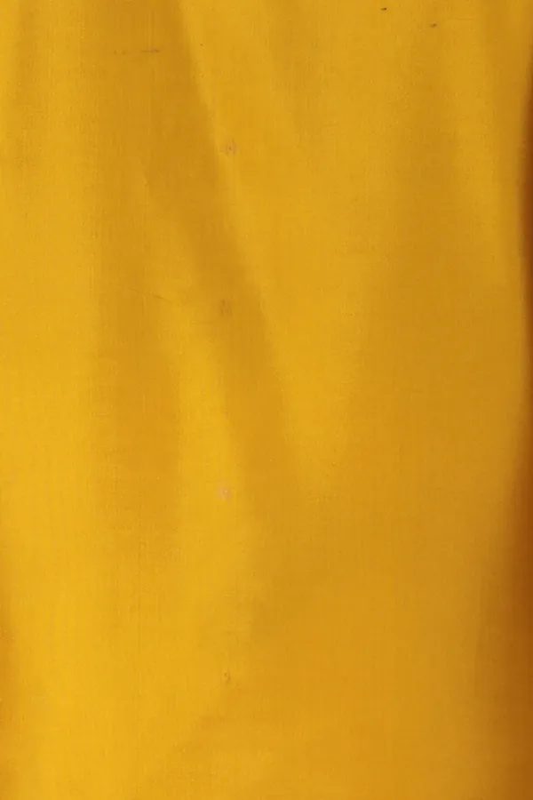 Yellow_Silk_Blend_Solid_Short_Sleeve_Casual_Wear_Shirt