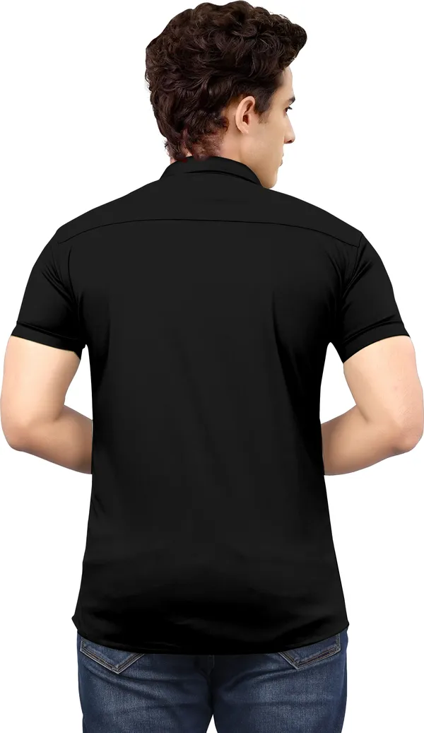 Black_Lycra_Blend_Solid_Half_Sleeve_Casual_Wear_Shirt