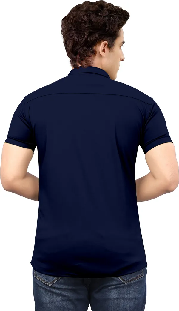 Blue_Lycra_Blend_Solid_Half_Sleeve_Casual_Wear_Shirt