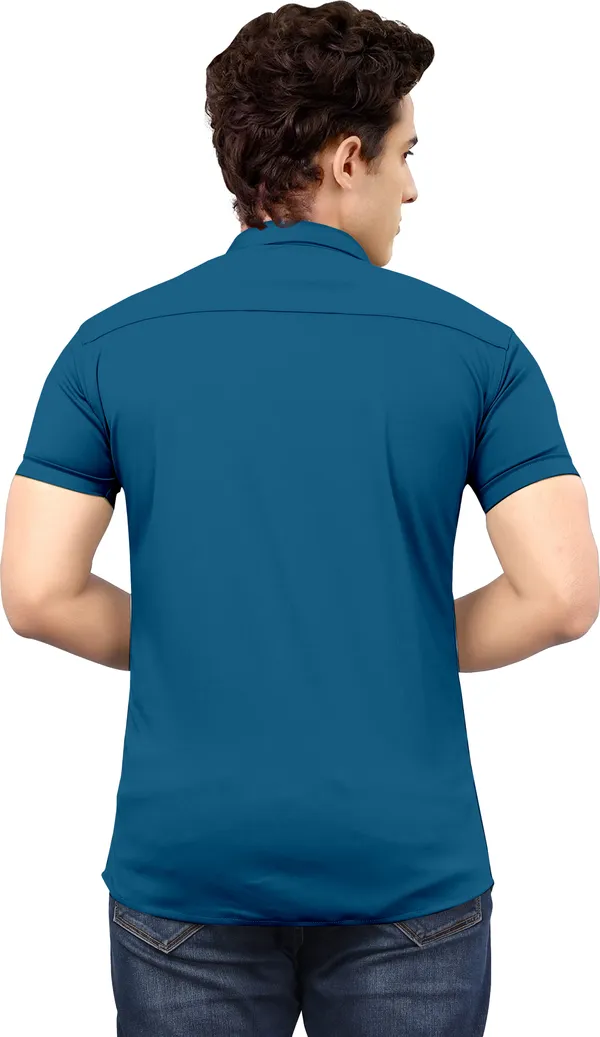 Blue_Lycra_Blend_Solid_Half_Sleeve_Casual_Wear_Shirt