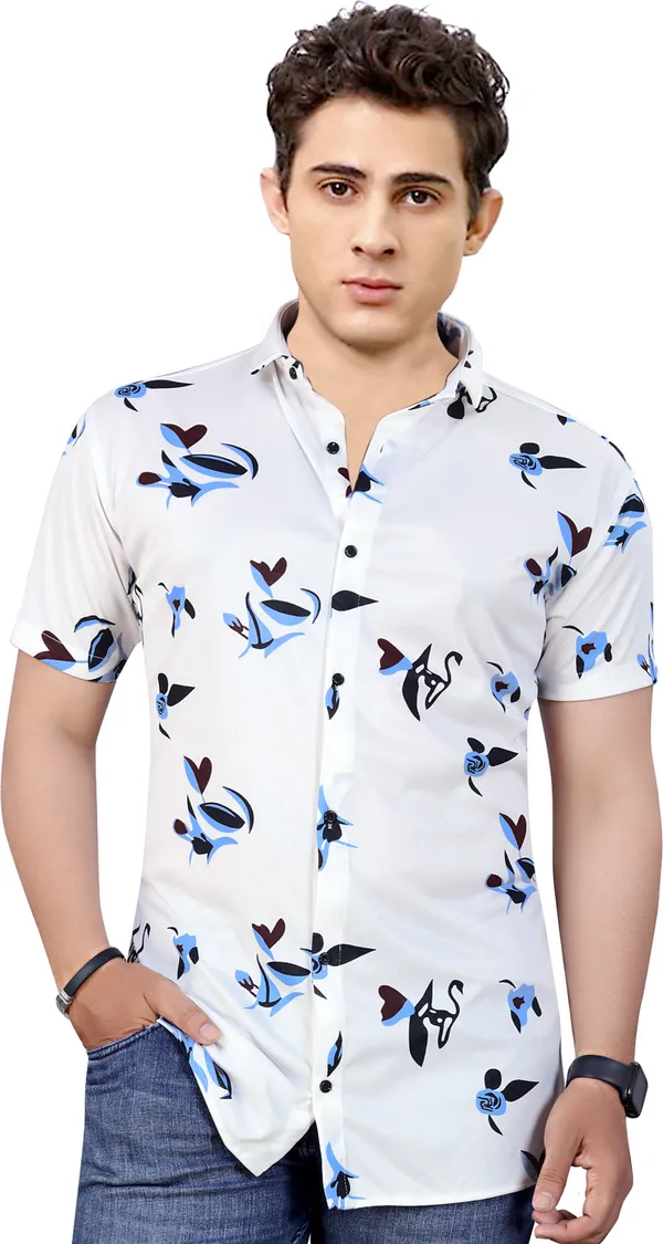 White_Lycra_Blend_Printed_Half_Sleeve_Casual_Wear_Shirt