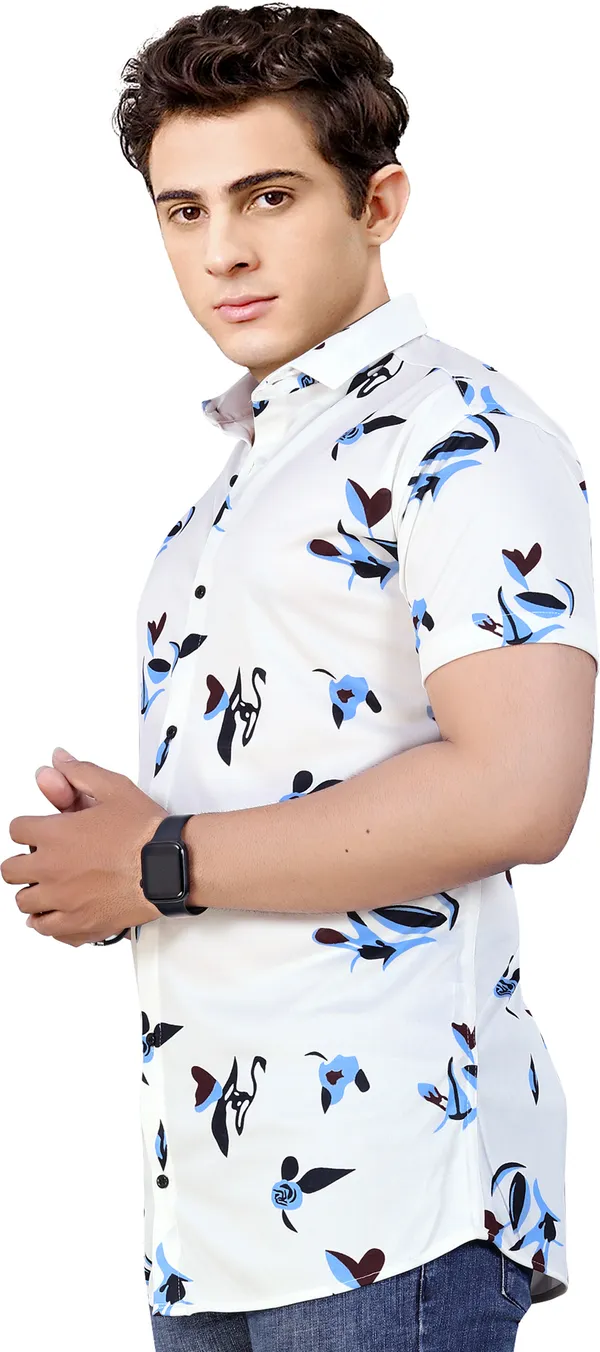 White_Lycra_Blend_Printed_Half_Sleeve_Casual_Wear_Shirt