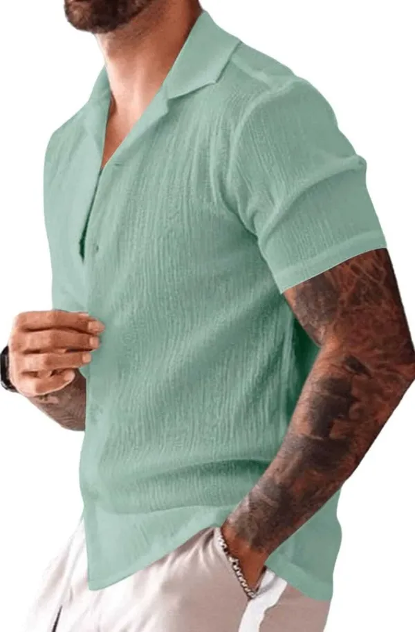 Pista_Cotton_Blend_Self_Design_Half_Sleeve_Casual_Wear_Shirt