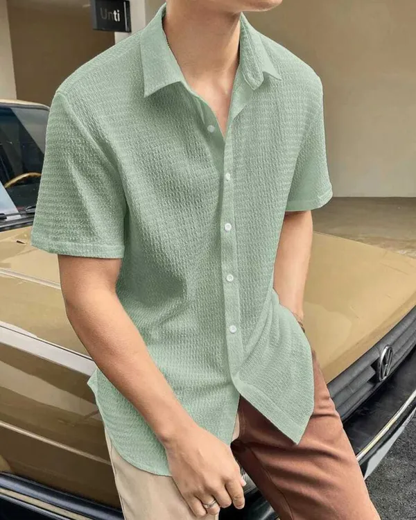 Pista_Cotton_Blend_Self_Design_Half_Sleeve_Casual_Wear_Shirt