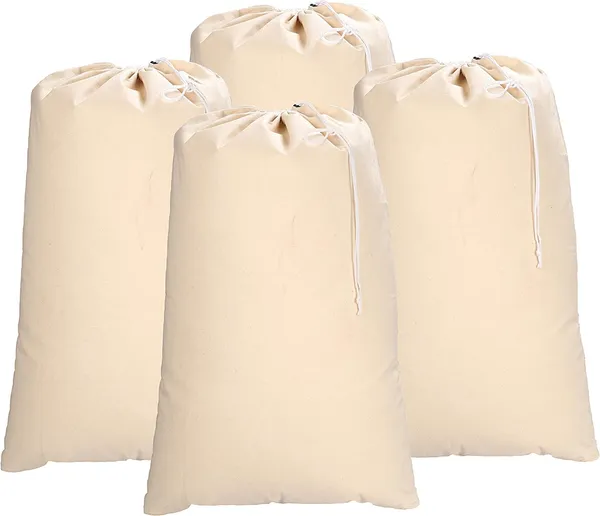 White_Extra_Large_Pure_Cotton_Canvas_Heavy_Duty_Laundry_Bags_-_28x36_Inch_for_navy_and_ship-_Pack_of_-_2