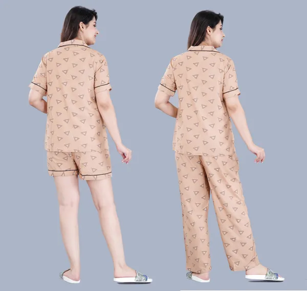 Printed_Brown_Shirt_&_Pyjama_set