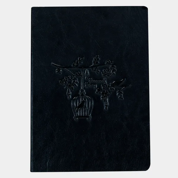 Handmade_Travel_Diary_Gift_For_Men_Women_Faux_Leather_Tree_Bird_Pattern_Embossed_A5_Size_160_pages_For_Office_Journal_Writing_Notebook_Compact_Size_Easy_To_Carry_Black