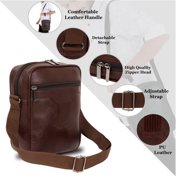 Brown_PU_Leather_Finish_Sling_Hand_Bag_For_Office_Travel_With_10_Inch_Tab_Compartment_For_Men_Women