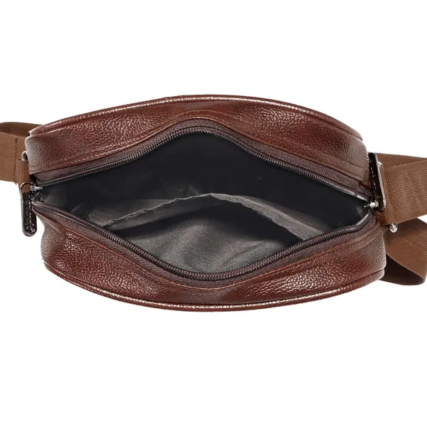 Brown_PU_Leather_Finish_Sling_Hand_Bag_For_Office_Travel_With_10_Inch_Tab_Compartment_For_Men_Women