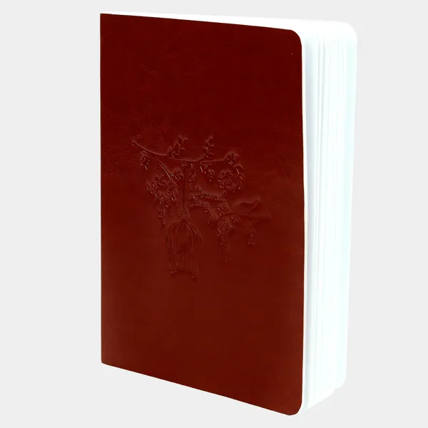 Handmade_Travel_Diary_Gift_For_Men_Women_Faux_Leather_Tree_Bird_Pattern_Embossed_A5_Size_160_pages_For_Office_Journal_Writing_Notebook_Compact_Size_Easy_To_Carry_Maroon
