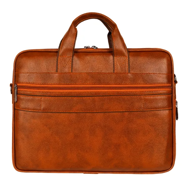 Tan_PU_Leather_Finish_Laptop_Messenger_Bag