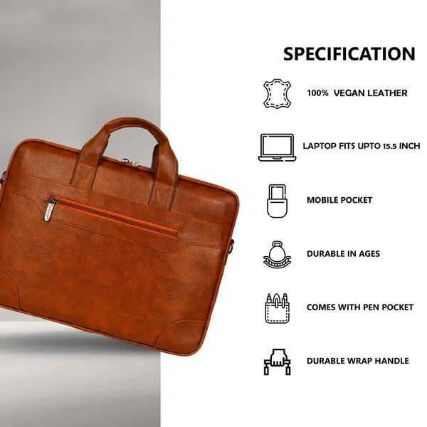 Tan_PU_Leather_Finish_Laptop_Messenger_Bag