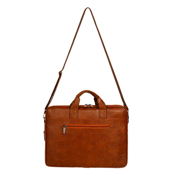 Tan_PU_Leather_Finish_Laptop_Messenger_Bag