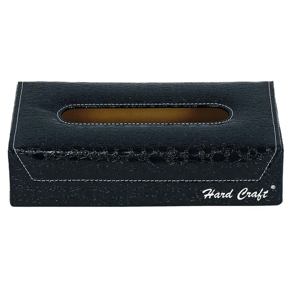 Croco_Texture_PU_Leather_Tissue_Storage_Box_Holder_For__Car_Living_Room_(Black)