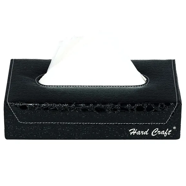 Croco_Texture_PU_Leather_Tissue_Storage_Box_Holder_For__Car_Living_Room_(Black)