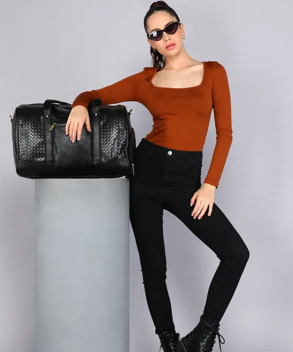 Leather_Weekender_Duffle_Bags_Cabin_Size_Airbags_Duffel_Bags_For_Travel_Small_Luggage_Handbag_Travelling_Bag_With_Shoe_Compartment_For_Men_Women