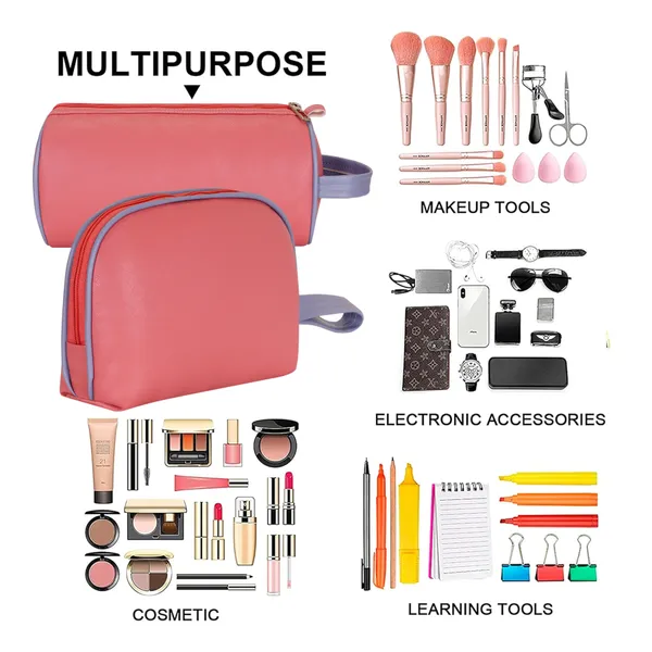 Toiletry_Travel_Washbag_Shaving_Vanity_Makeup_Brush_Holder_Cosmetic_Medicine_Kit_Coin_Organizer_Pouch_Bag_for_Men_Women_Pack_Of_2_Pcs_(1_Round_&_1_Rectangular)