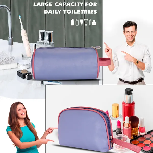 Toiletry_Travel_Washbag_Shaving_Vanity_Makeup_Brush_Holder_Cosmetic_Medicine_Kit_Coin_Organizer_Pouch_Bag_for_Men_Women_Pack_Of_2_Pcs_(1_Round_&_1_Rectangular)