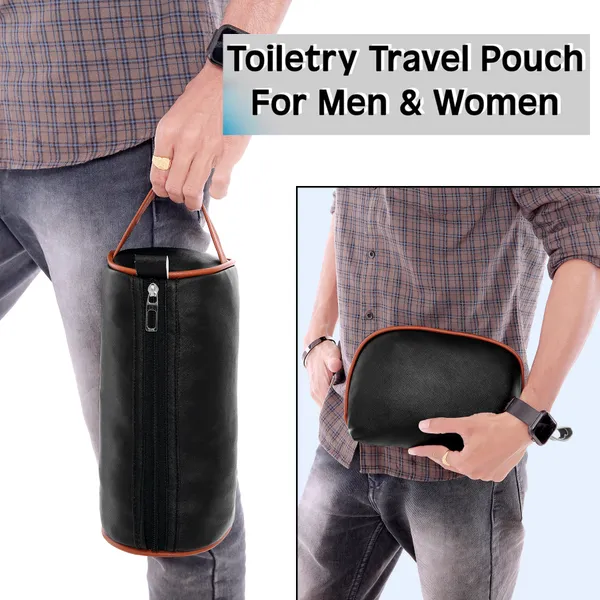 Toiletry_Travel_Washbag_Shaving_Vanity_Makeup_Brush_Holder_Cosmetic_Medicine_Kit_Coin_Organizer_Pouch_Bag_for_Men_Women_Pack_Of_2_Pcs_(1_Round_&_1_Rectangular)