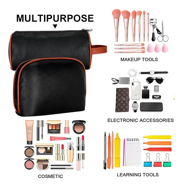 Toiletry_Travel_Washbag_Shaving_Vanity_Makeup_Brush_Holder_Cosmetic_Medicine_Kit_Coin_Organizer_Pouch_Bag_for_Men_Women_Pack_Of_2_Pcs_(1_Round_&_1_Rectangular)