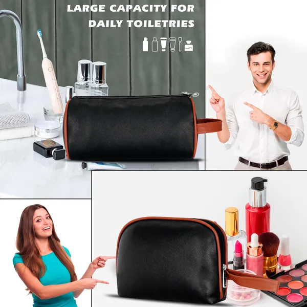 Toiletry_Travel_Washbag_Shaving_Vanity_Makeup_Brush_Holder_Cosmetic_Medicine_Kit_Coin_Organizer_Pouch_Bag_for_Men_Women_Pack_Of_2_Pcs_(1_Round_&_1_Rectangular)