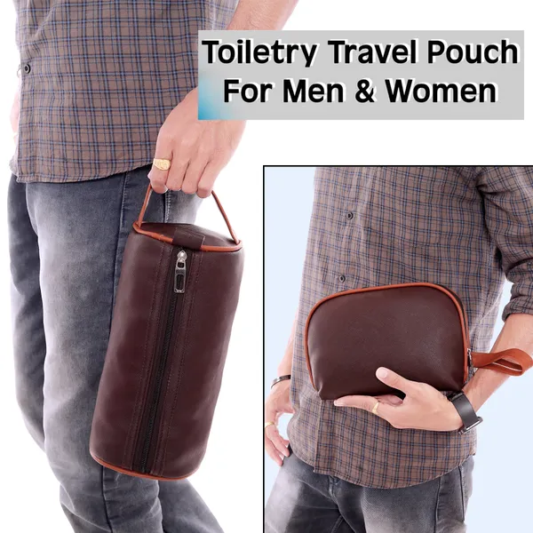 Toiletry_Travel_Washbag_Shaving_Vanity_Makeup_Brush_Holder_Cosmetic_Medicine_Kit_Coin_Organizer_Pouch_Bag_for_Men_Women_Pack_Of_2_Pcs_(1_Round_&_1_Rectangular)