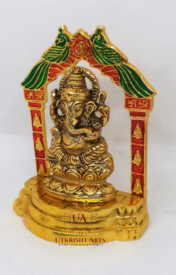 Gold_Plated_Metal_Handcrafted_Laxmi_Ganesh_Saraswati_Statue_Decorative_Showpiece