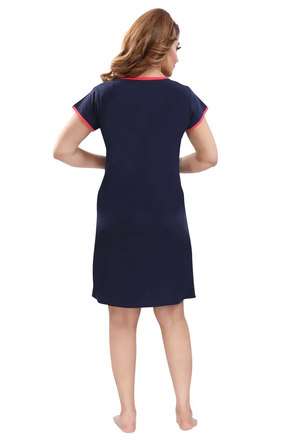 Dark_Blue_Cotton_Blend_Printed_Knee_Length_Night_Dress_For_Women