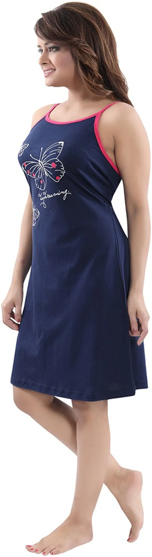 Dark_Blue_Cotton_Blend_Printed_Above_Knee_Length_Night_Dress_For_Women