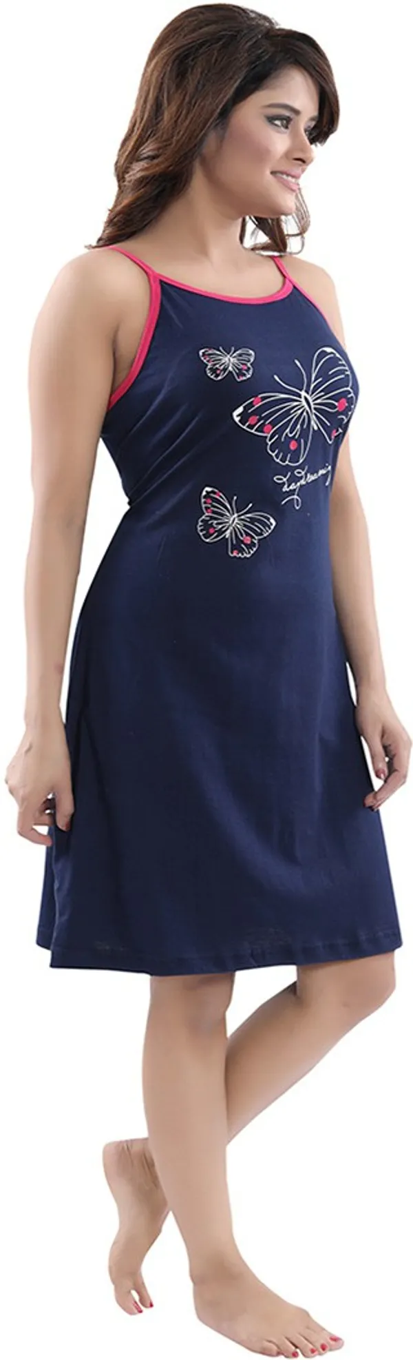 Dark_Blue_Cotton_Blend_Printed_Above_Knee_Length_Night_Dress_For_Women