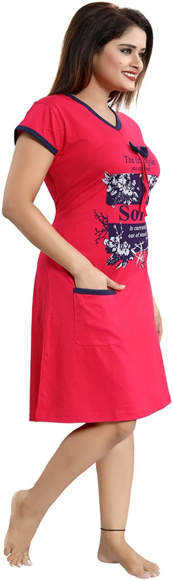 Pink_Cotton_Blend_Printed_Knee_Length_Night_Dress_For_Women