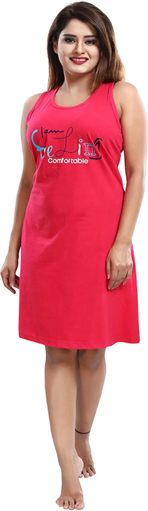 Pink_Cotton_Blend_Printed_Knee_Length_Night_Dress_For_Women