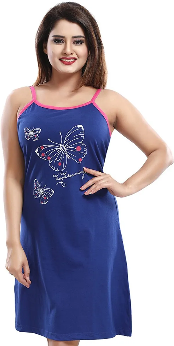 Cotton_Blue_Nighty_For_women