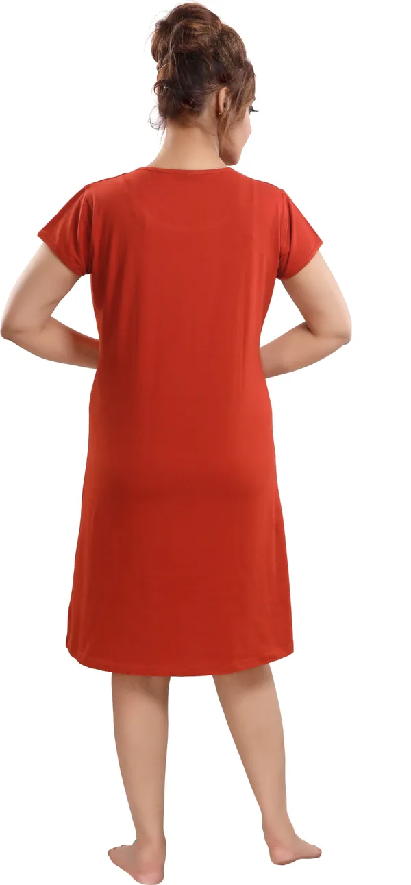 Rust_Cotton_Blend_Printed_Knee_Length_Night_Dress_For_Women