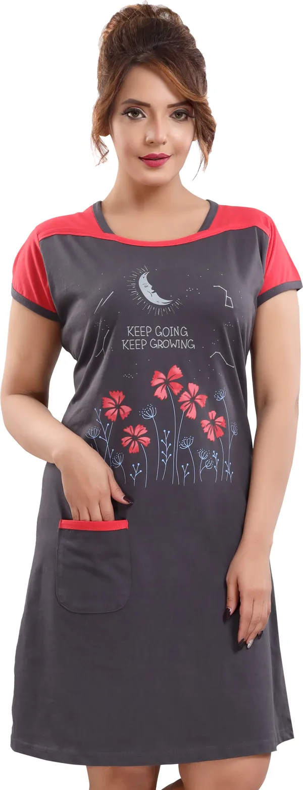Grey_Cotton_Blend_Printed_Knee_Length_Night_Dress_For_Women