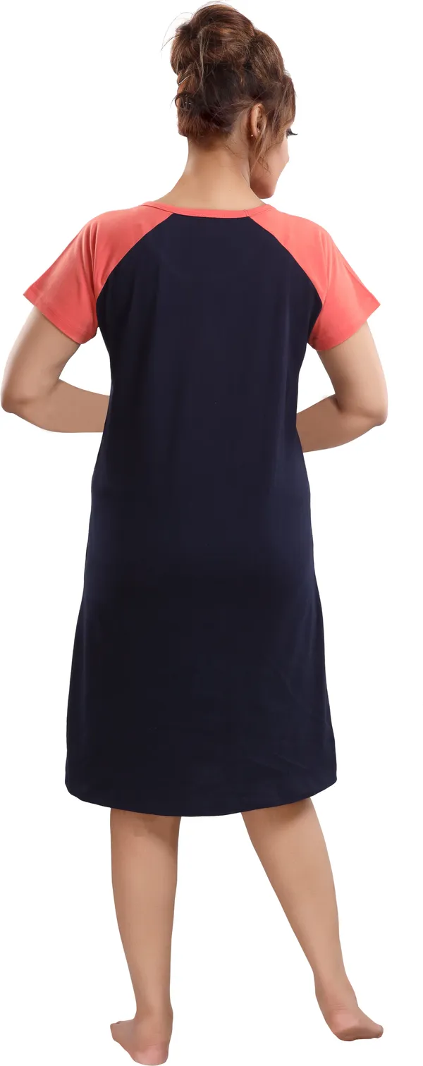 Dark_Blue_Cotton_Blend_Printed_Knee_Length_Night_Dress_For_Women