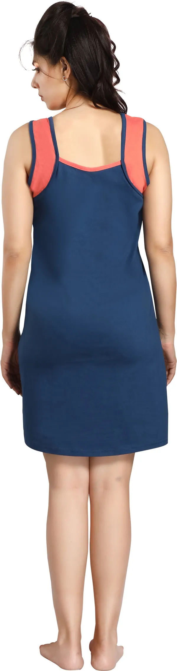 Blue_Cotton_Blend_Printed_Knee_Length_Night_Dress_For_Women
