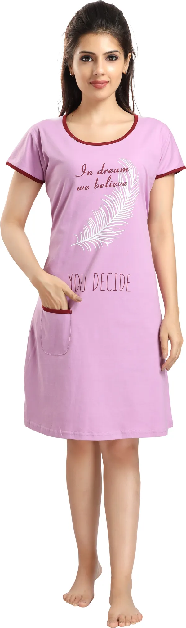 Light_Blue_Cotton_Blend_Printed_Knee_Length_Night_Dress_For_Women