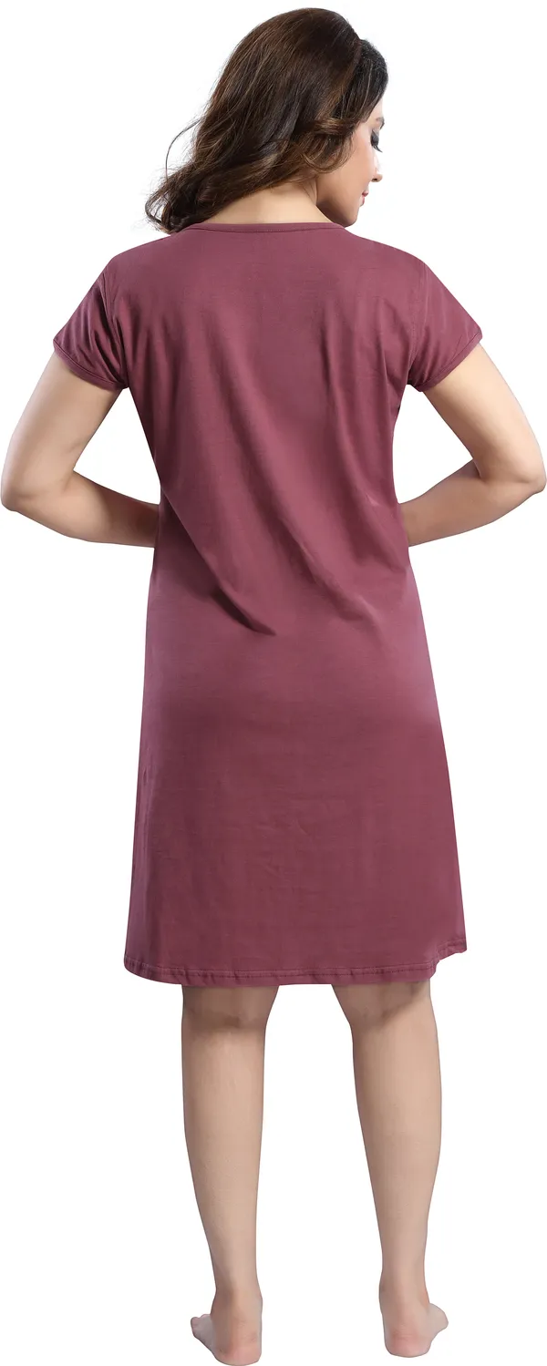 Maroon_Cotton_Blend_Printed_Knee_Length_Nighty_For_Women