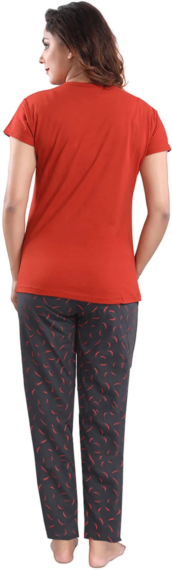Maroon_&_Grey_Cotton_Blend_Printed_Top_&_Pyjama_Set_For_Women